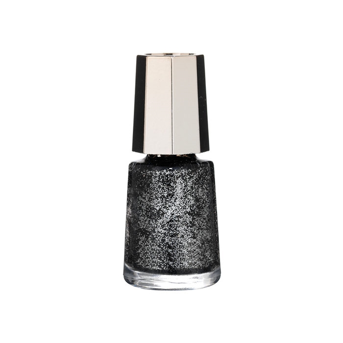Silver on Black Nail Polish